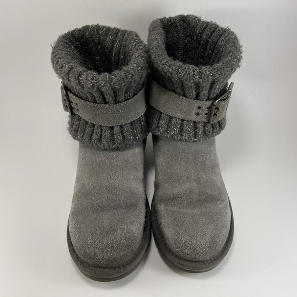 UGG Australia Cambridge Knit Suede 1006013 Sweater Boots Grey Womens Size 6 - Picture 10 of 11